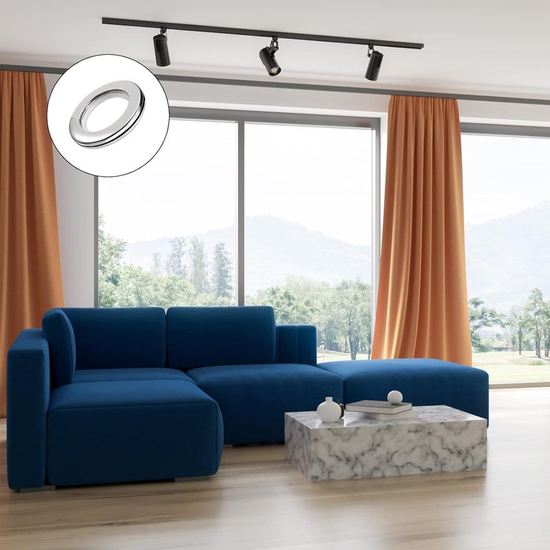 METALLIXITY Curtain Grommets, (1.5 Inch) 6Pcs, Plastic Drapery Roman Ring - for Household Window Door Rods, Silver Tone - Image 3